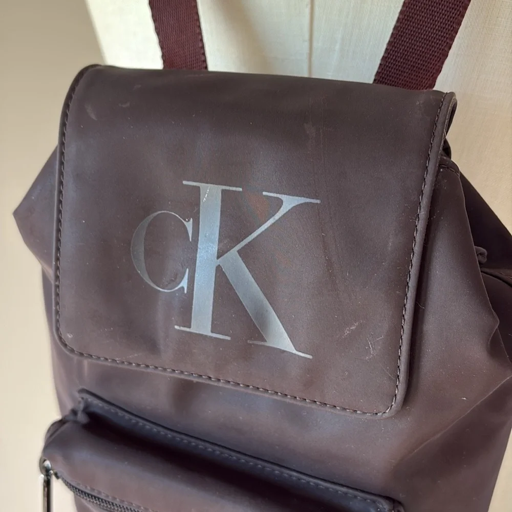 Calvin Klein Brown Backpack Durable Material med size Unisex